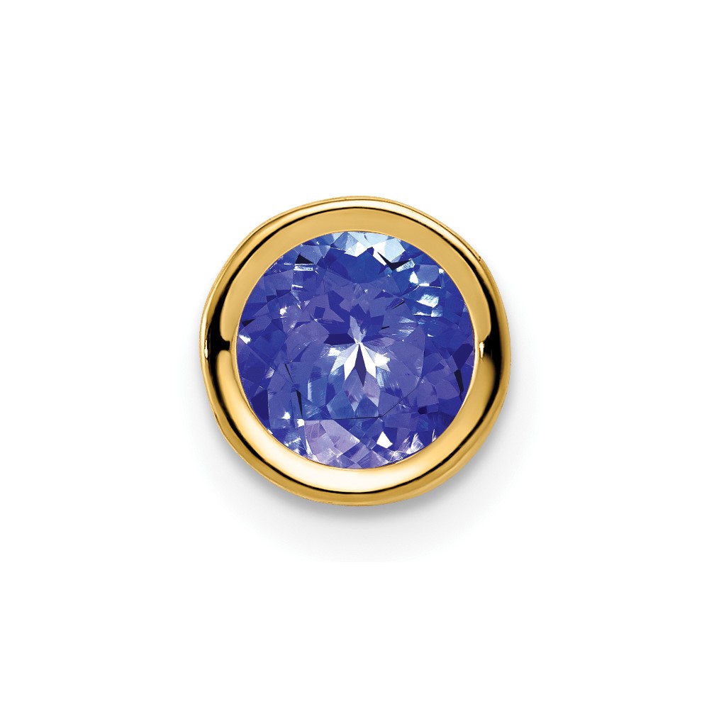 14K Bezel-set 6mm Tanzanite Chain Slide