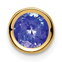14K Bezel-set 6mm Tanzanite Chain Slide view 1