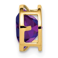 14K 7mm Yellow Gold Round Amethyst Bezel Chain Slide view 2