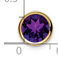 14K 7mm Yellow Gold Round Amethyst Bezel Chain Slide view 4