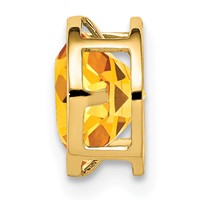 14K 7mm Yellow Gold Round Citrine Bezel Chain Slide view 2