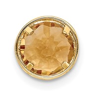 14K 7mm Yellow Gold Round Citrine Bezel Chain Slide view 3