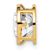 14K 7mm Yellow Gold Round Cubic Zirconia Bezel Chain Slide view 2