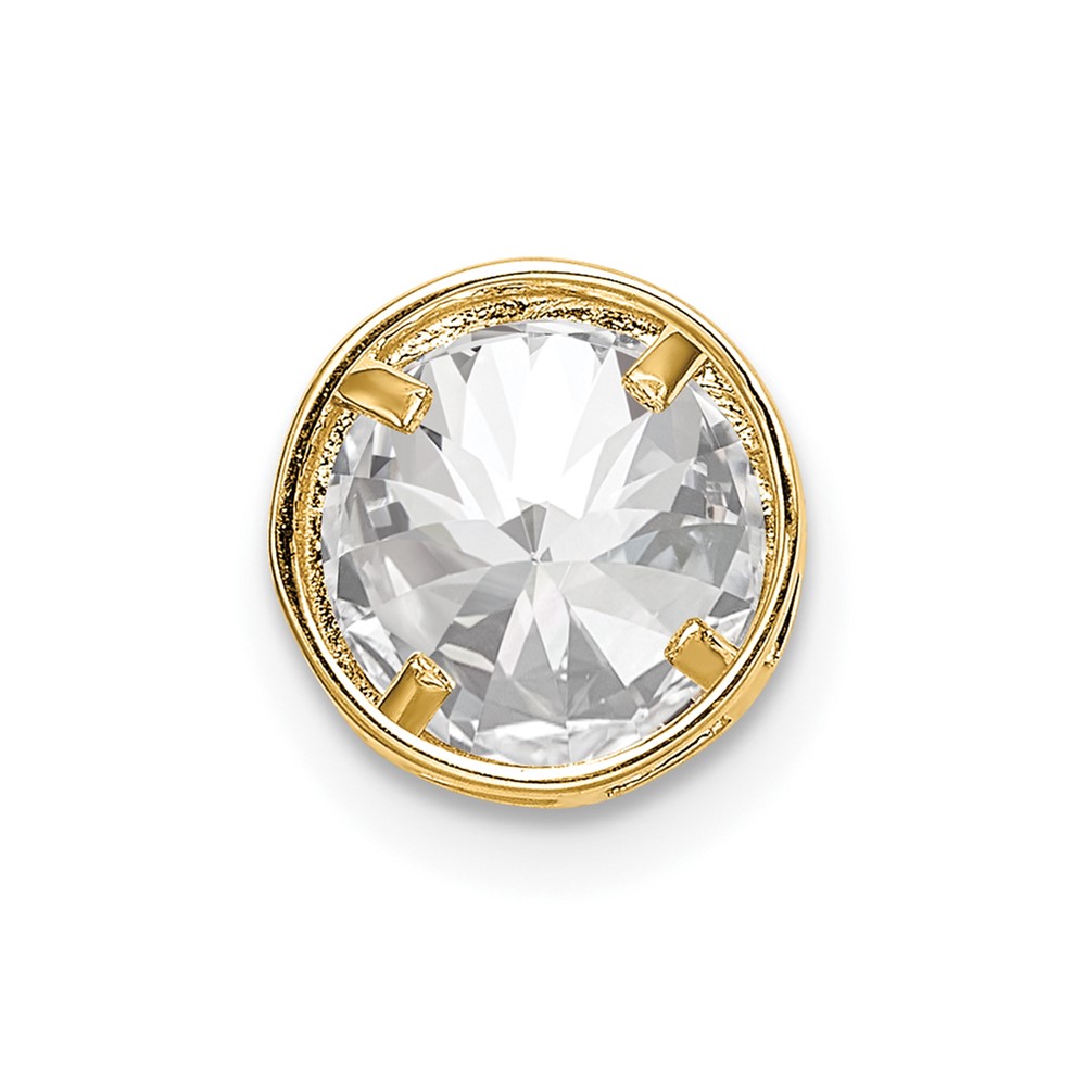 14k 7mm Cubic Zirconia Bezel Pendant (XP322CZ)