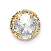 14K 7mm Yellow Gold Round Cubic Zirconia Bezel Chain Slide view 3