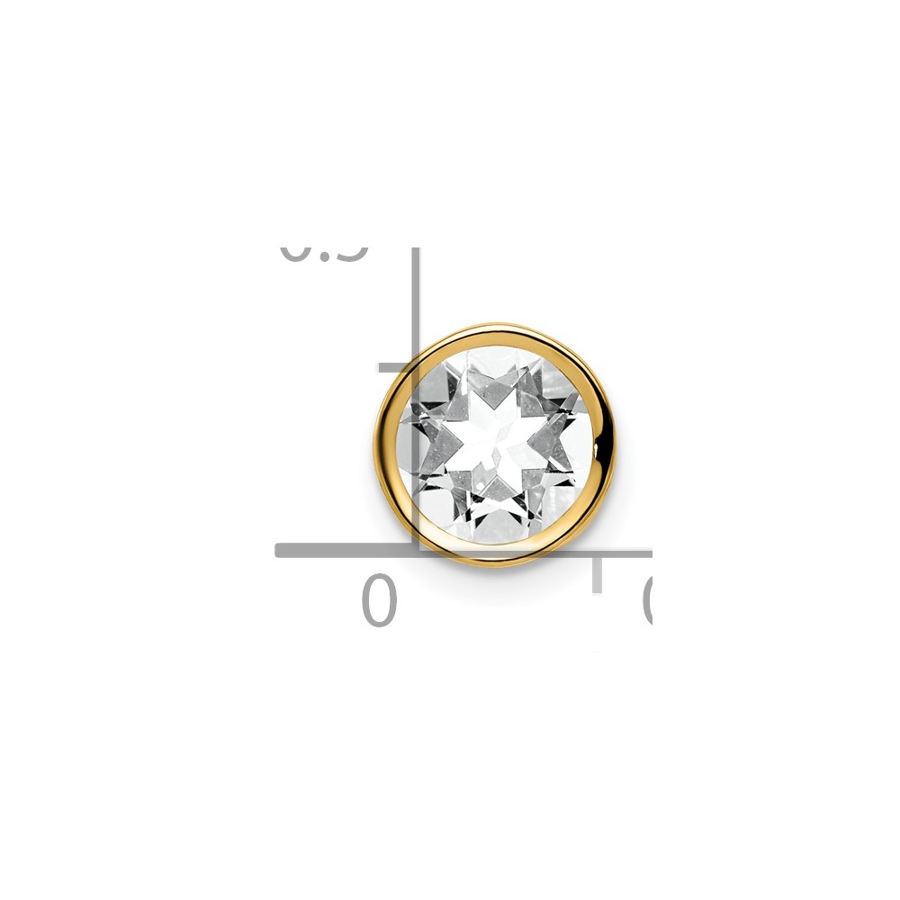 14k 7mm Cubic Zirconia Bezel Pendant (XP322CZ)