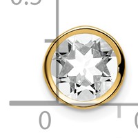 14K 7mm Yellow Gold Round Cubic Zirconia Bezel Chain Slide view 4