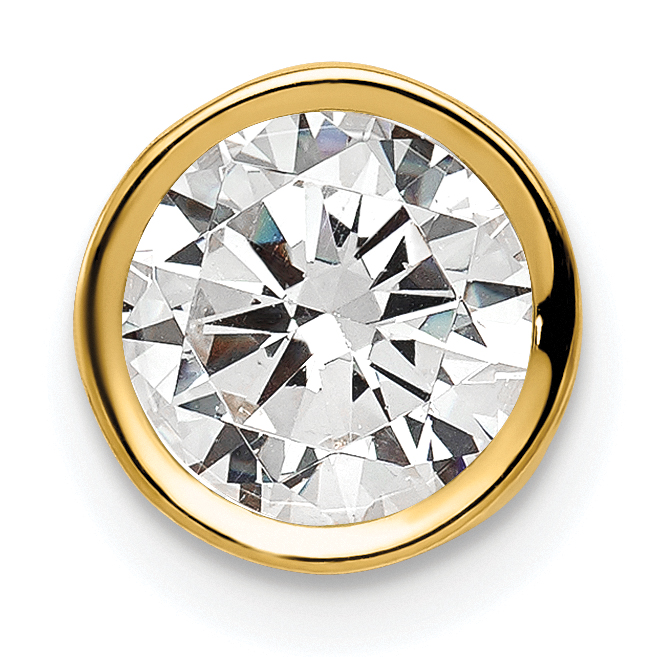 14k 7mm Cubic Zirconia Bezel Pendant (XP322CZ)