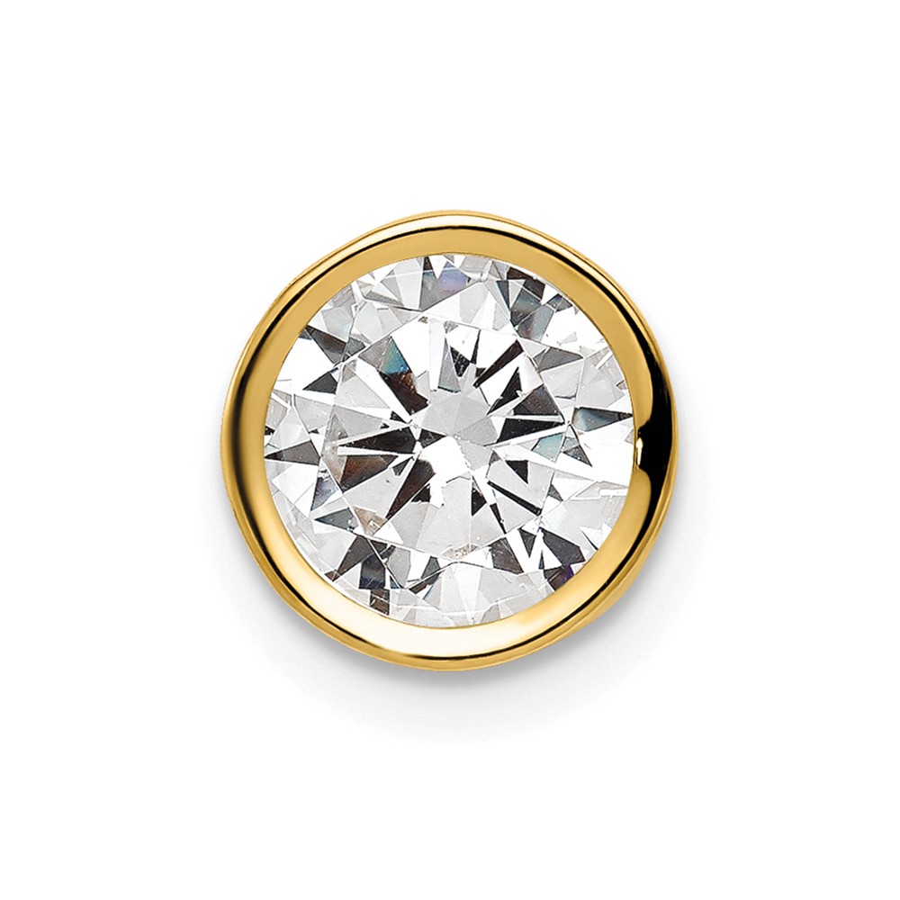14k 7mm Cubic Zirconia Bezel Pendant (XP322CZ)