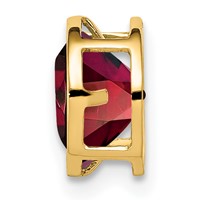 14K 7mm Yellow Gold Round Garnet Bezel Chain Slide view 2