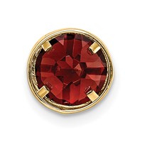 14K 7mm Yellow Gold Round Garnet Bezel Chain Slide view 3