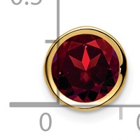 14K 7mm Yellow Gold Round Garnet Bezel Chain Slide view 4