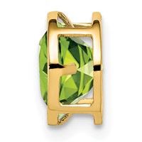 14K 7mm Yellow Gold Round Peridot Bezel Chain Slide view 2