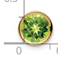 14K 7mm Yellow Gold Round Peridot Bezel Chain Slide view 4