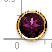 14K 7mm Yellow Gold Round Rhodolite Garnet Bezel Chain Slide view 2