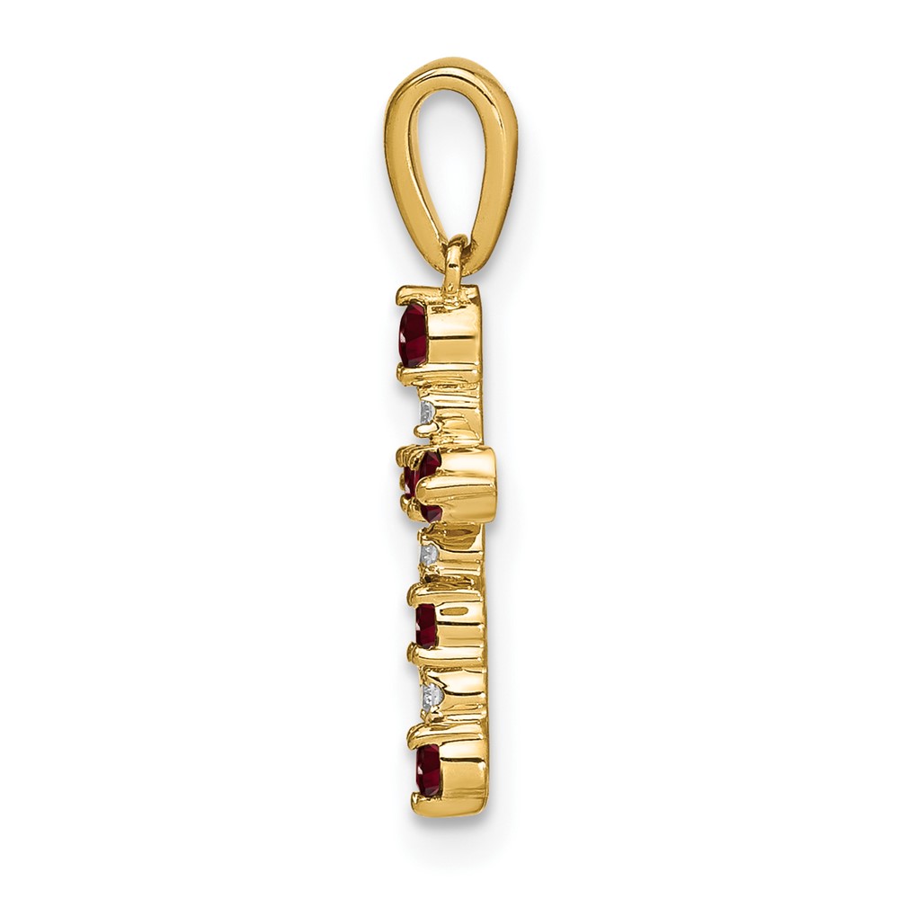 14k Garnet and Diamond Cross Pendant (XP3387GA/A)