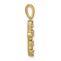 14K Yellow Gold Citrine and Diamond Cross Pendant view 2