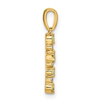 14K Yellow Gold Peridot and Diamond Cross Pendant view 2