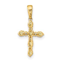 14K Yellow Gold Peridot and Diamond Cross Pendant view 3