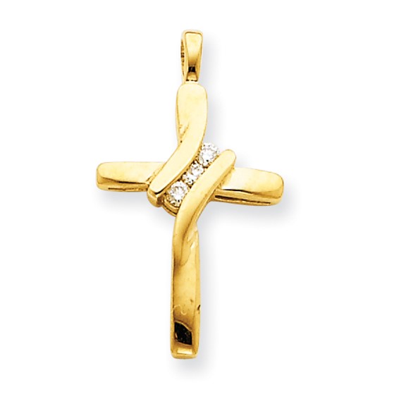 14k AAA Diamond Cross