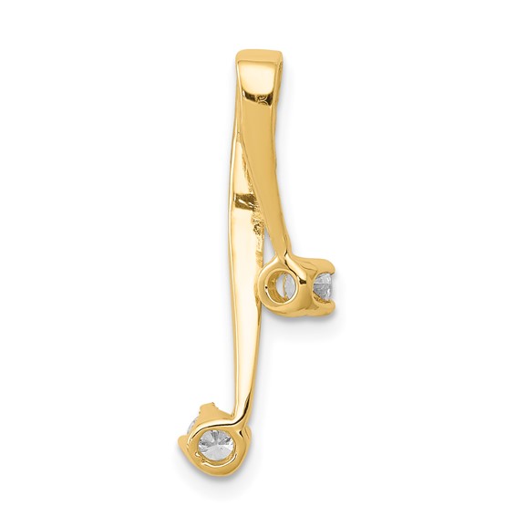 Gold Polished Diamond Slide Pendants