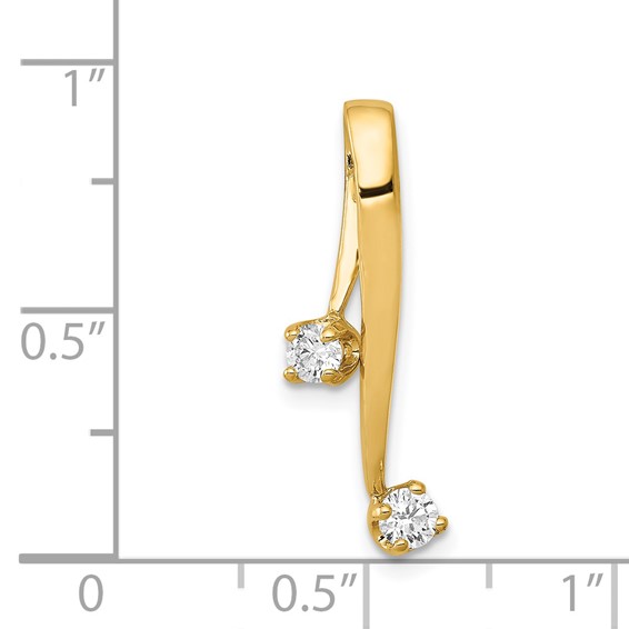 Gold Polished Diamond Slide Pendants