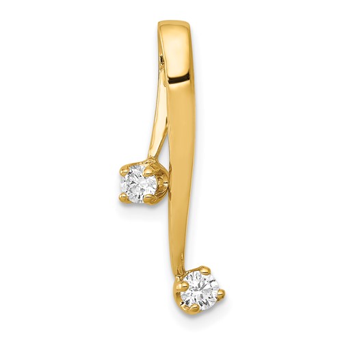 14K Yellow Gold Complete 2-3.0mm Two-stone VS Diamond Chain Slide