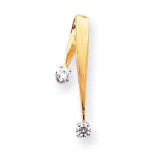 14k Polished Completed Fancy Moissanite Pendant