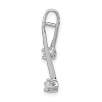 14K White Gold Complete 2-3.0mm Two-stone Aaa Diamond Chain Slide view 2