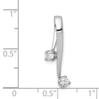 14K White Gold Complete 2-3.0mm Two-stone Aaa Diamond Chain Slide view 3