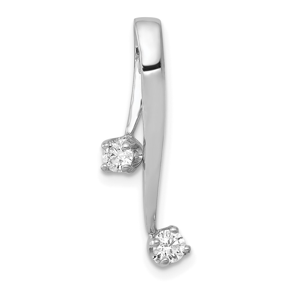 14K White Gold Complete 2-3.0mm Two-stone Aaa Diamond Chain Slide