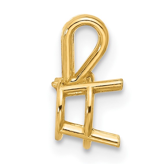 14k 6mm Round Stone Pendant Mounting