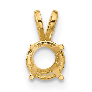 14k 6mm Round Stone Pendant Mounting