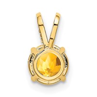 14K 6mm Round Citrine Pendant view 3