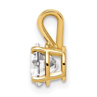 14K 6mm Round Cubic Zirconia Pendant view 2