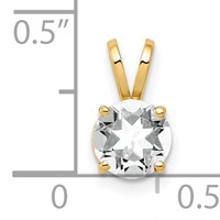 14K 6mm Round Cubic Zirconia Pendant view 4