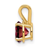 14K 6mm Yellow Gold Round Garnet Pendant view 2