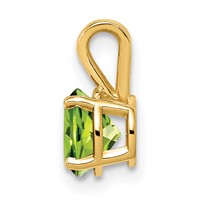 14K 6mm Yellow Gold Round Peridot Pendant view 2