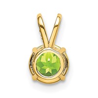 14K 6mm Yellow Gold Round Peridot Pendant view 3