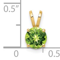 14K 6mm Yellow Gold Round Peridot Pendant view 4
