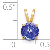 14K 6mm Yellow Gold Tanzanite Pendant view 2