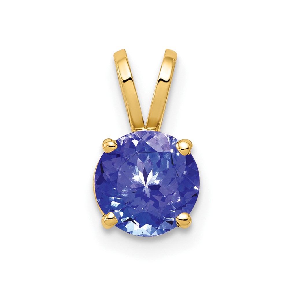 14K 6mm Yellow Gold Tanzanite Pendant