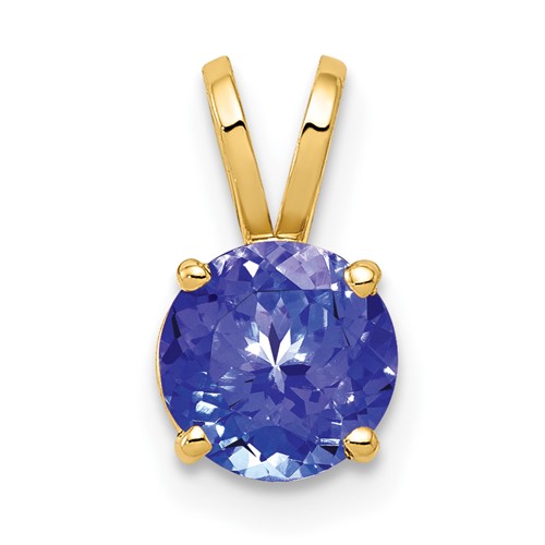 14K 6mm Yellow Gold Tanzanite Pendant