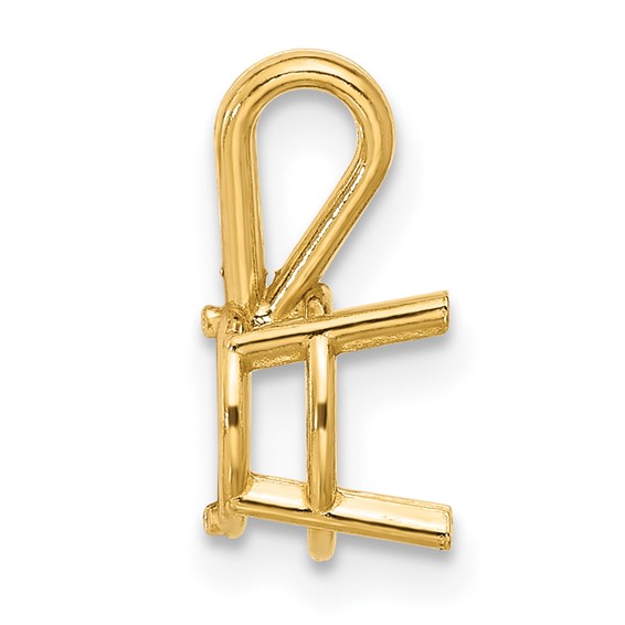 14k 7mm Round Stone Pendant Mounting