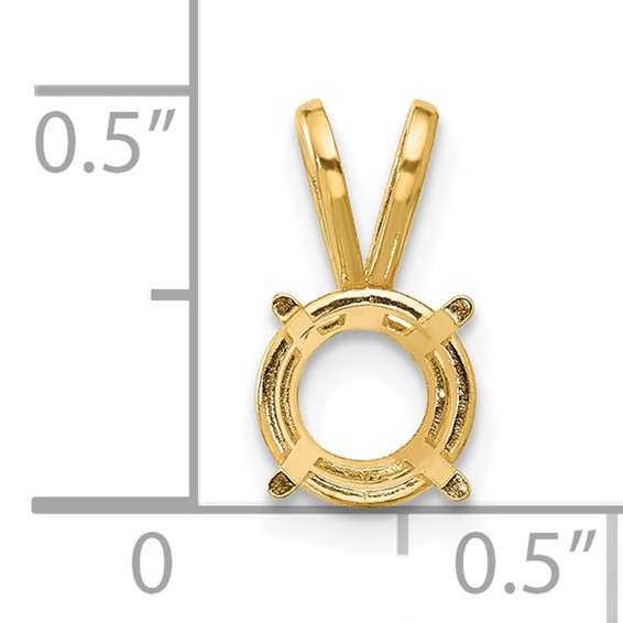 14k 7mm Round Stone Pendant Mounting