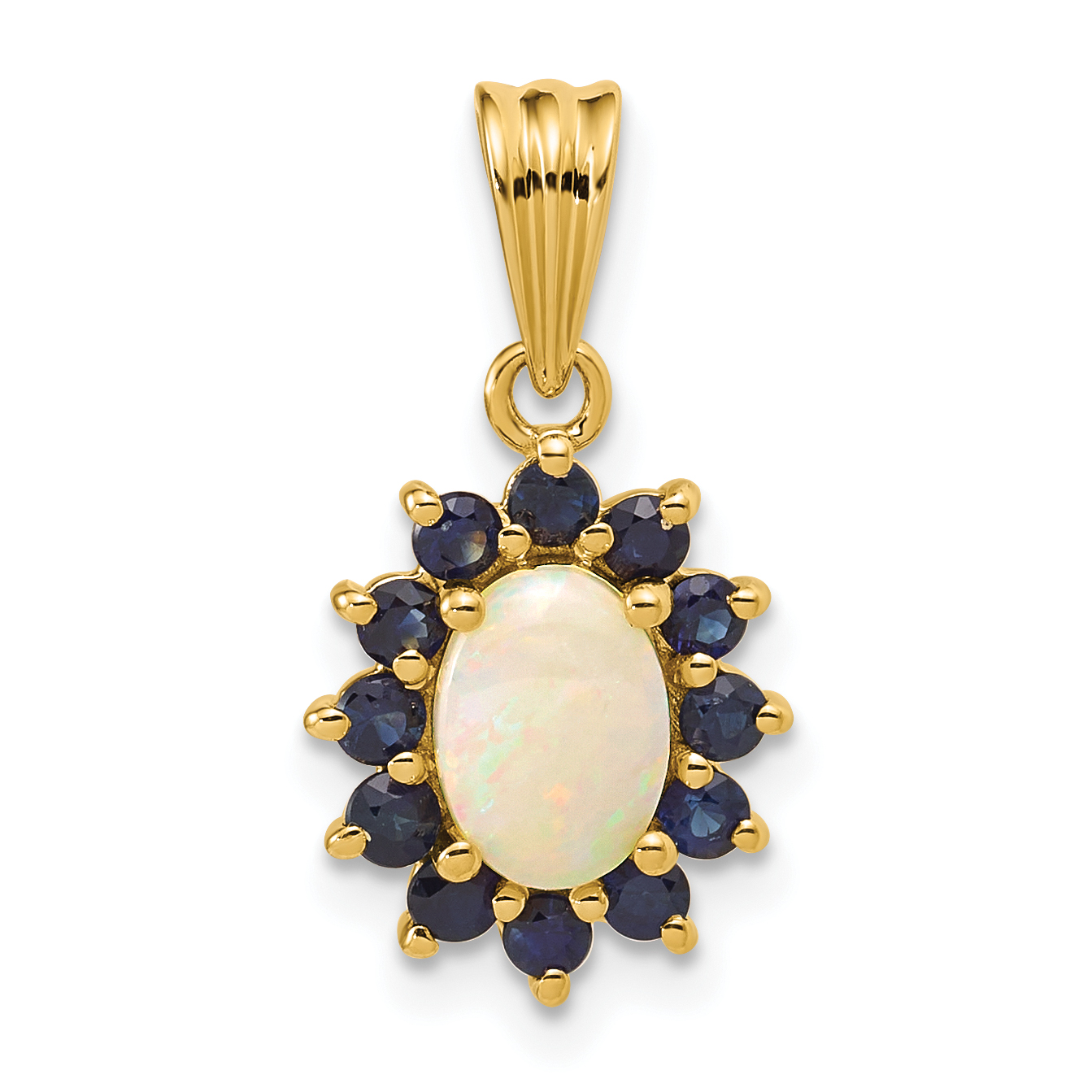 14k Genuine Opal and Sapphire Pendant (XP4170OP)