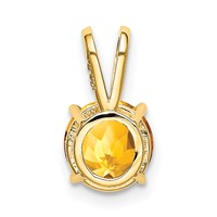 14K 7mm Round Citrine Pendant view 3