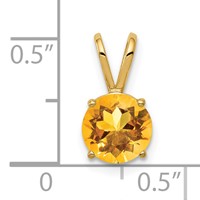 14K 7mm Round Citrine Pendant view 4