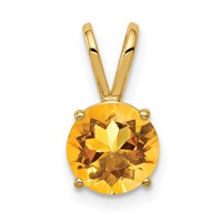 14K 7mm Round Citrine Pendant view 1