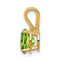 14K 7mm Yellow Gold Round Peridot Pendant view 2
